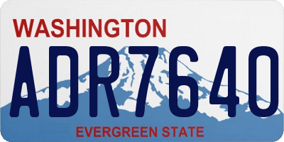 WA license plate ADR7640