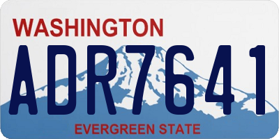 WA license plate ADR7641