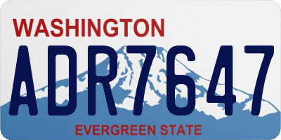 WA license plate ADR7647