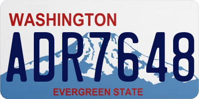 WA license plate ADR7648