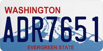 WA license plate ADR7651