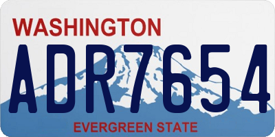WA license plate ADR7654