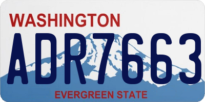 WA license plate ADR7663