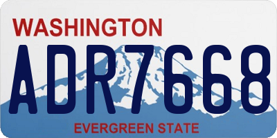 WA license plate ADR7668