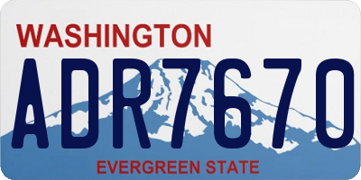 WA license plate ADR7670