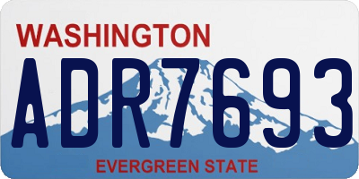 WA license plate ADR7693
