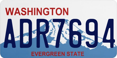 WA license plate ADR7694