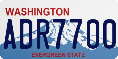 WA license plate ADR7700