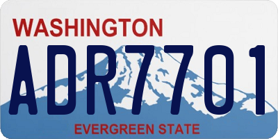 WA license plate ADR7701