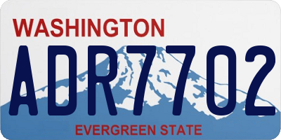 WA license plate ADR7702