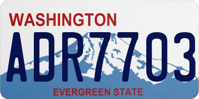 WA license plate ADR7703