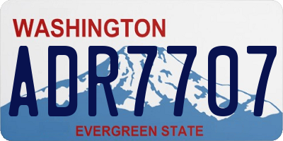 WA license plate ADR7707