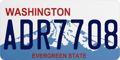 WA license plate ADR7708