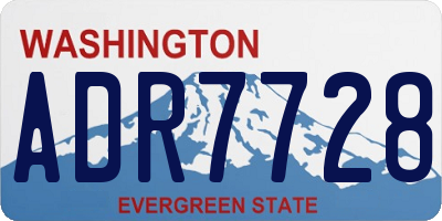 WA license plate ADR7728