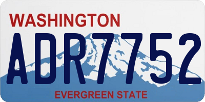WA license plate ADR7752