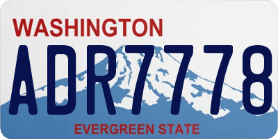 WA license plate ADR7778