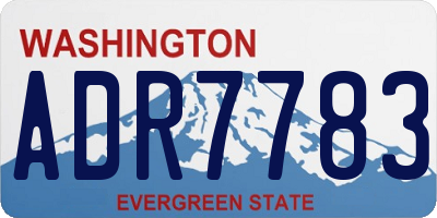 WA license plate ADR7783