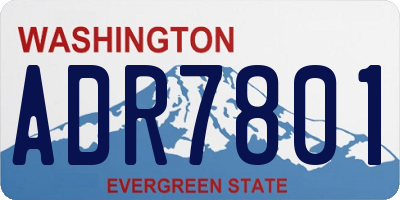 WA license plate ADR7801