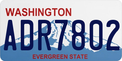 WA license plate ADR7802