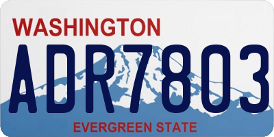 WA license plate ADR7803