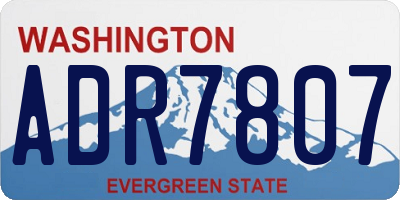 WA license plate ADR7807