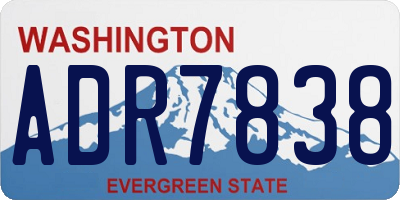 WA license plate ADR7838