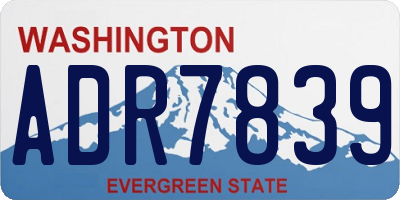 WA license plate ADR7839