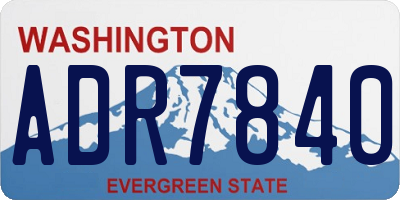 WA license plate ADR7840