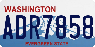 WA license plate ADR7858
