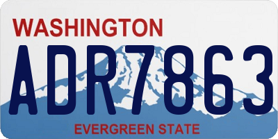 WA license plate ADR7863