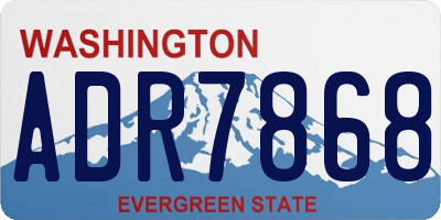WA license plate ADR7868