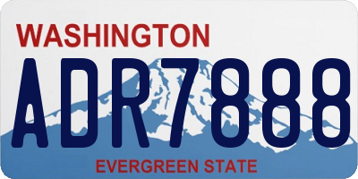WA license plate ADR7888