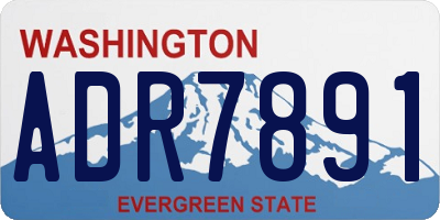 WA license plate ADR7891