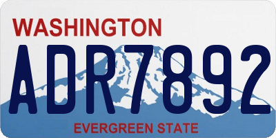 WA license plate ADR7892