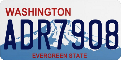 WA license plate ADR7908