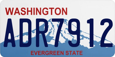 WA license plate ADR7912