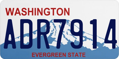 WA license plate ADR7914