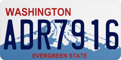 WA license plate ADR7916
