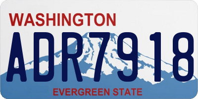 WA license plate ADR7918