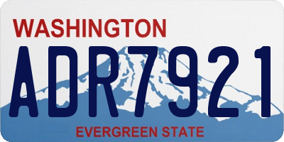WA license plate ADR7921