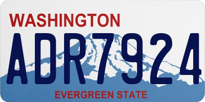 WA license plate ADR7924