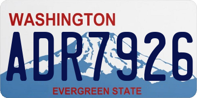 WA license plate ADR7926