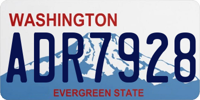 WA license plate ADR7928