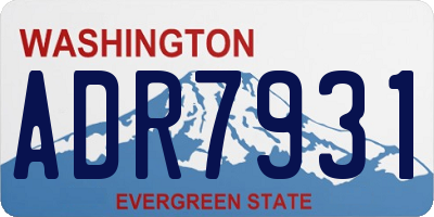 WA license plate ADR7931