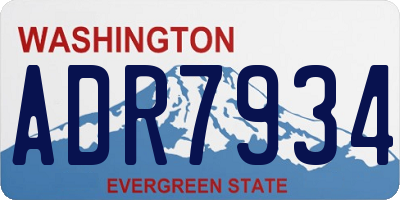 WA license plate ADR7934