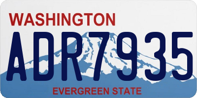 WA license plate ADR7935