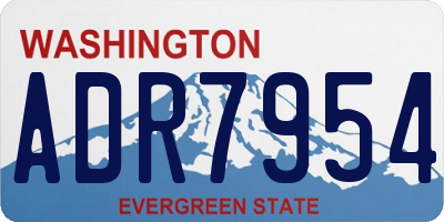WA license plate ADR7954