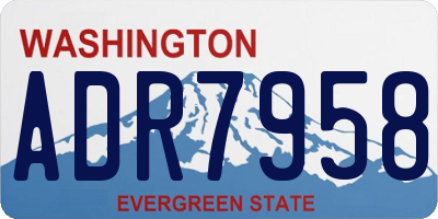 WA license plate ADR7958