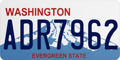 WA license plate ADR7962