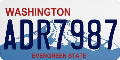 WA license plate ADR7987